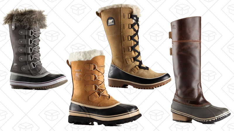Joan of Arctic Boot, $135 | Caribou Boot, $113 | Tivoli High II Boot, $113 | Slimpack Riding Tall II Duck Boot, $161